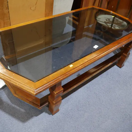 Glass top coffee table