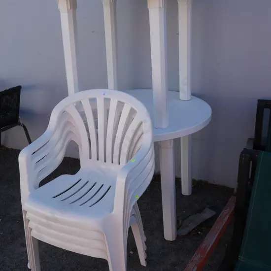 Outdoor tables and chairs