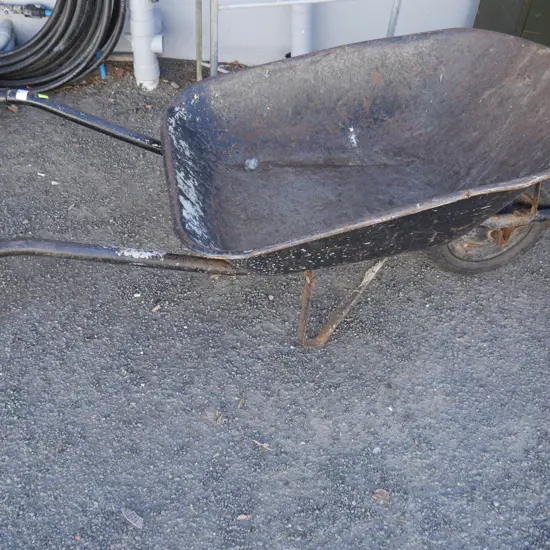 Black wheel barrow