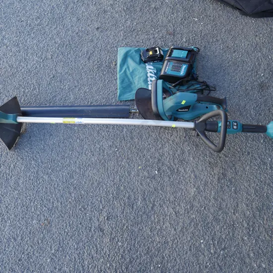 Makita battery hedge trimmer and weedeater with charger & battery