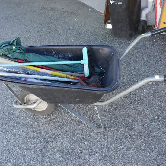 Black wheel barrow