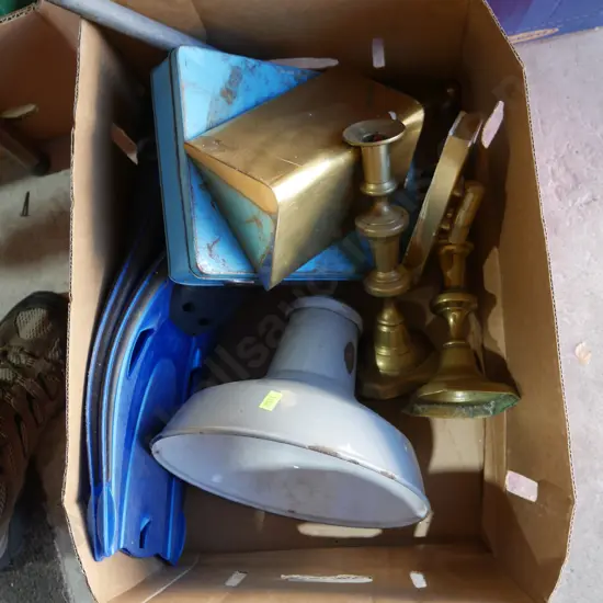 Brass candlestick holders etc