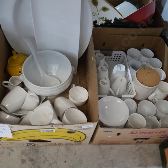 Two boxes of kitchenware