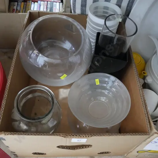 Glass vases etc