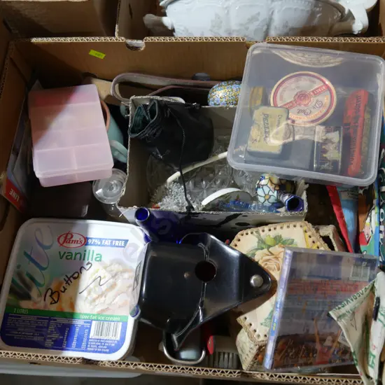 Buttons perfume bottles vases etc