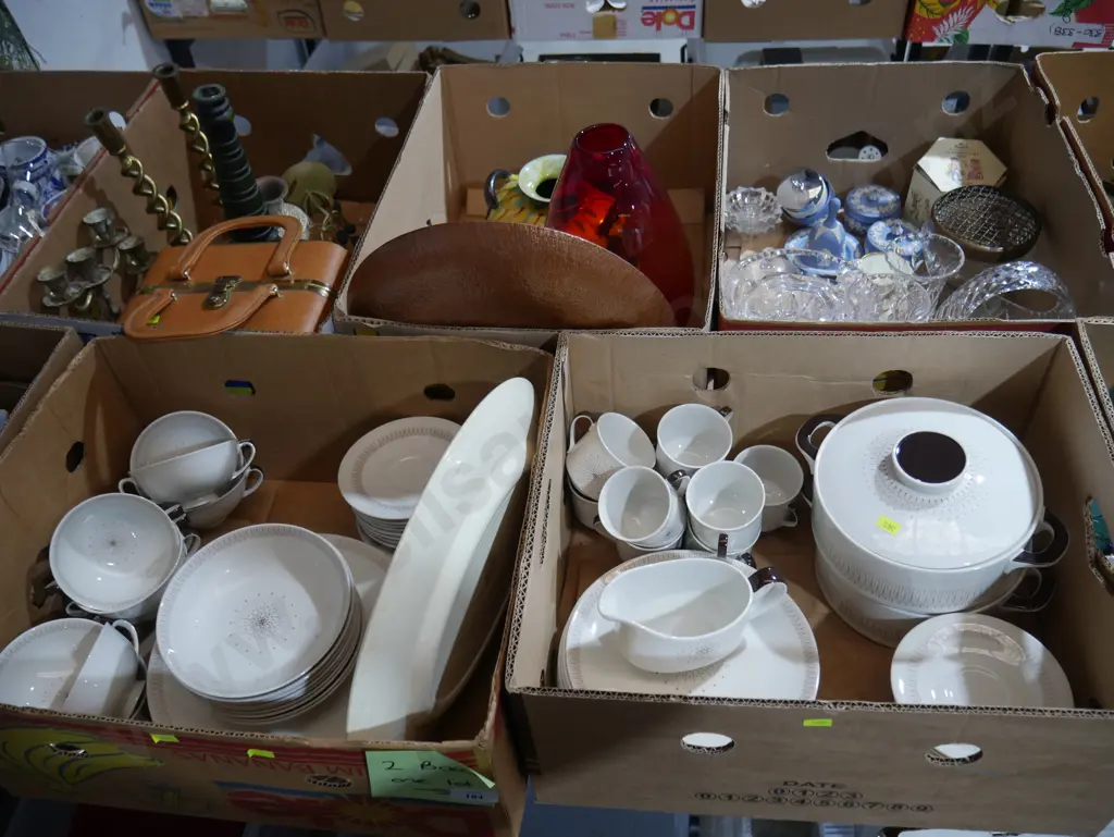 Two boxes Royal Doulton dinner set - morning star Image 1++