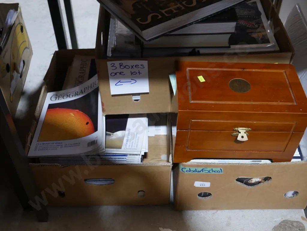 3 boxes of National Geo. magazines Image 1++