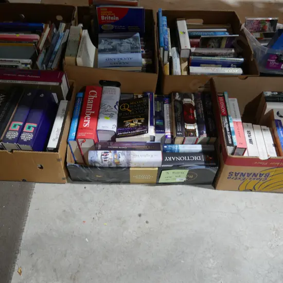 Three boxes of books