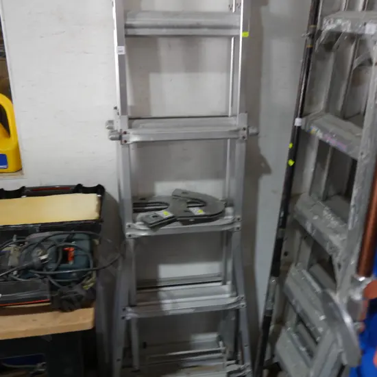 Ladder, paint tray etc
