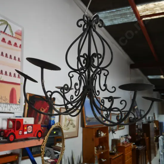 Wrought iron ceiling candle holder