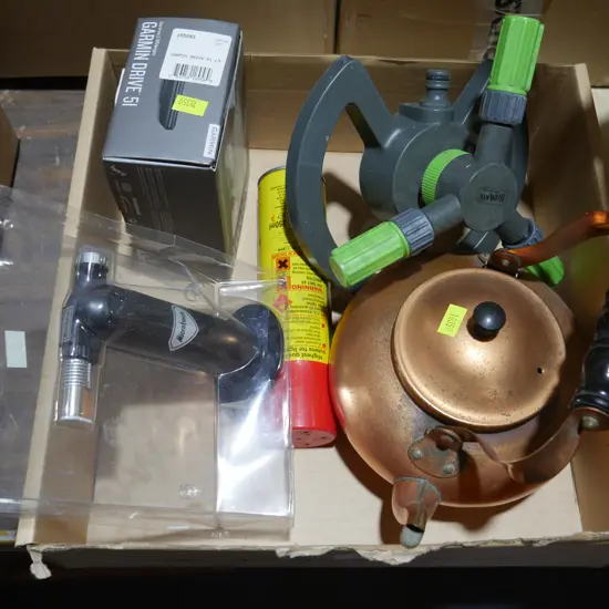 Garmin navigator, copper kettle etc