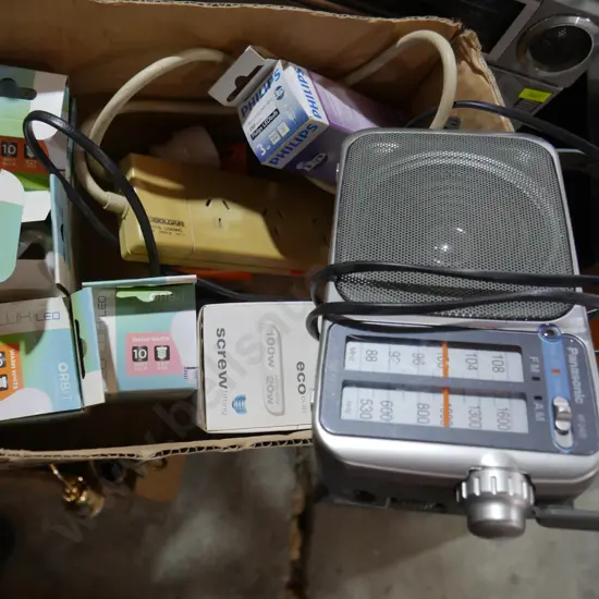 Panasonic radio and lightbulbs etc
