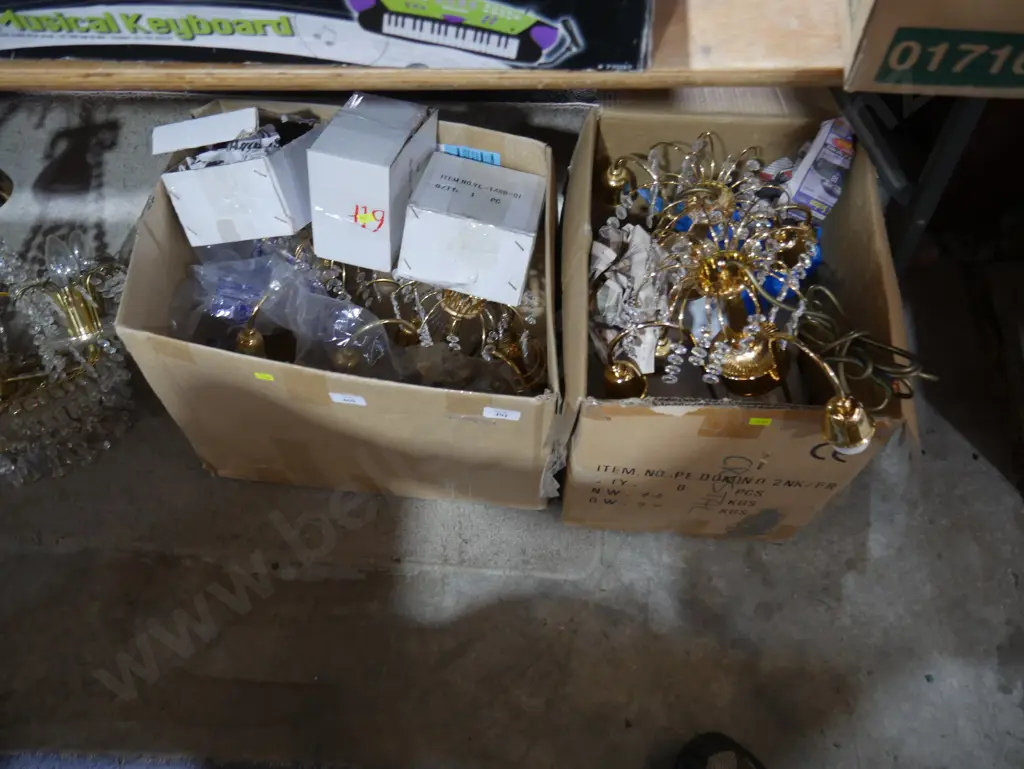 Two boxes of chandeliers etc Image 1++