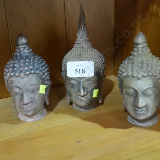 Buddha head sculptures