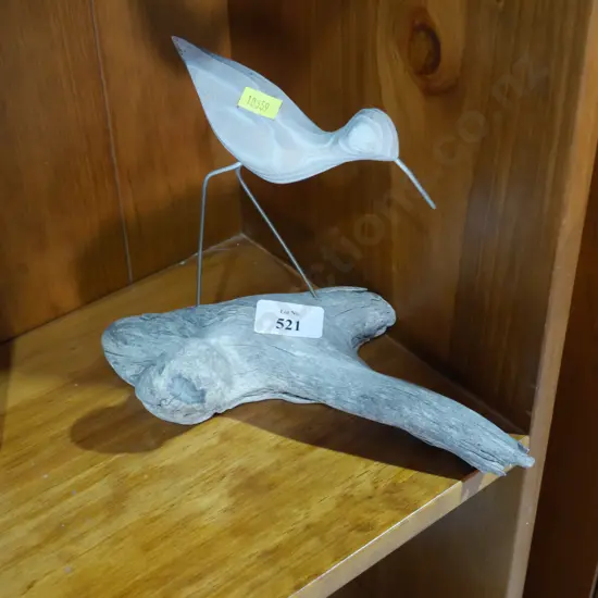 Natural wood bird carving