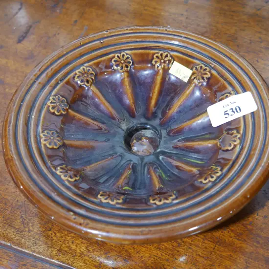 Brown glazed ceramic spittoon, Milton Pottery?