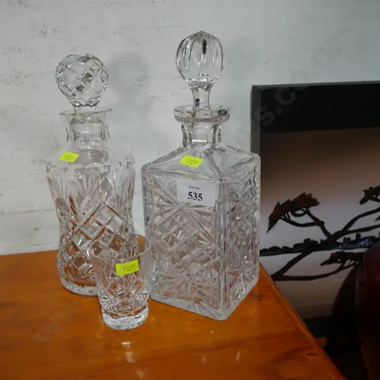 Crystal decanters and glass