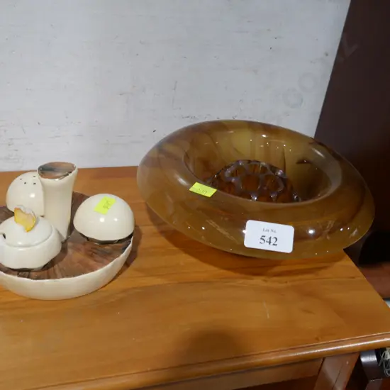 Art deco flower bowl etc