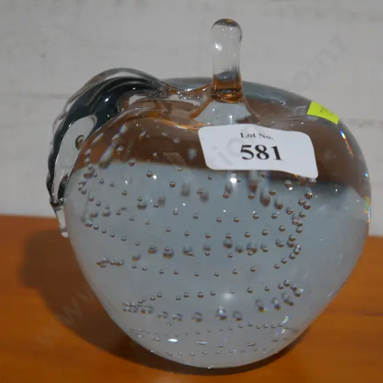 Glass apple paper weight