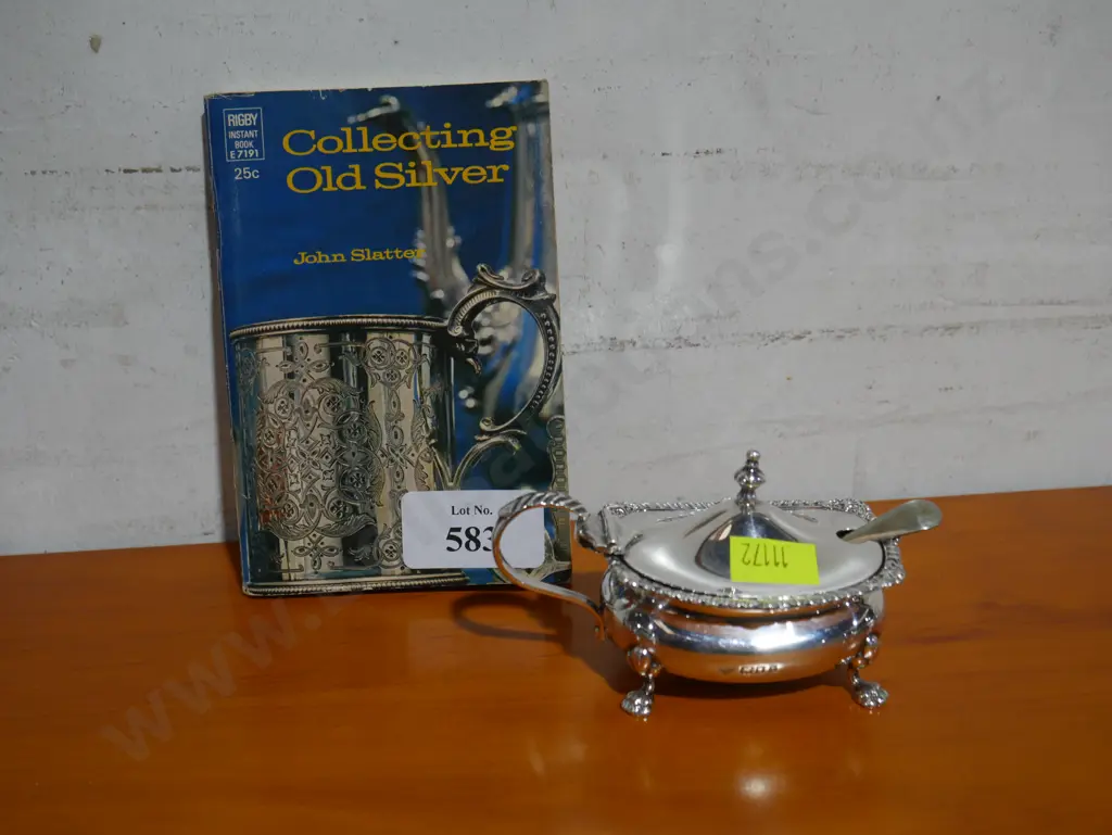 Sterling silver mustard pot and small book Image 1++