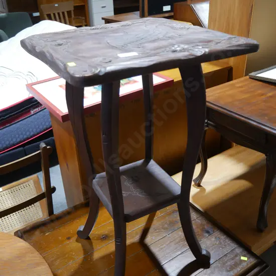 Chip carved side table