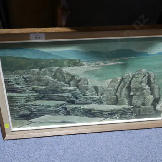 Framed artwork pancake rocks