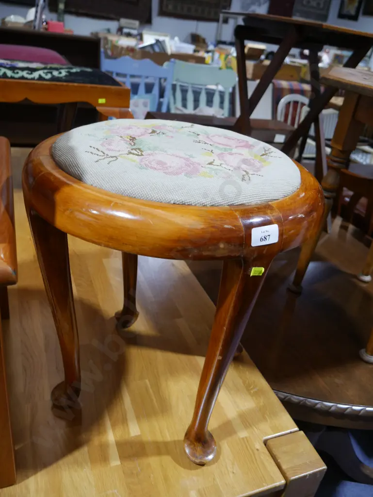 Tapestry topped stool Image 1++