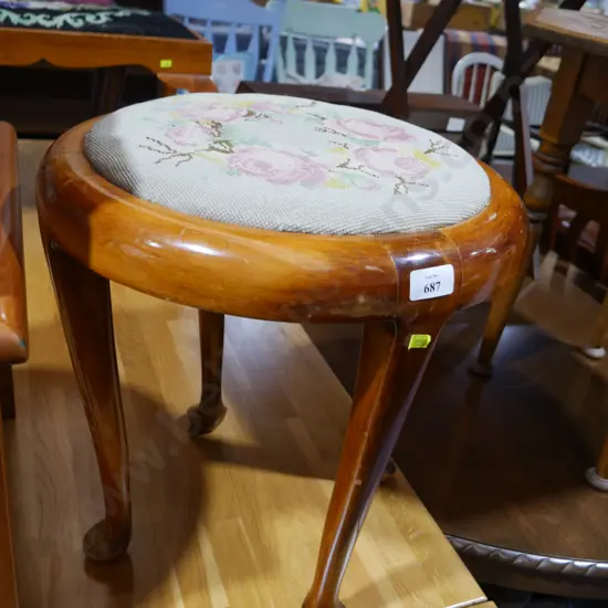 Tapestry topped stool