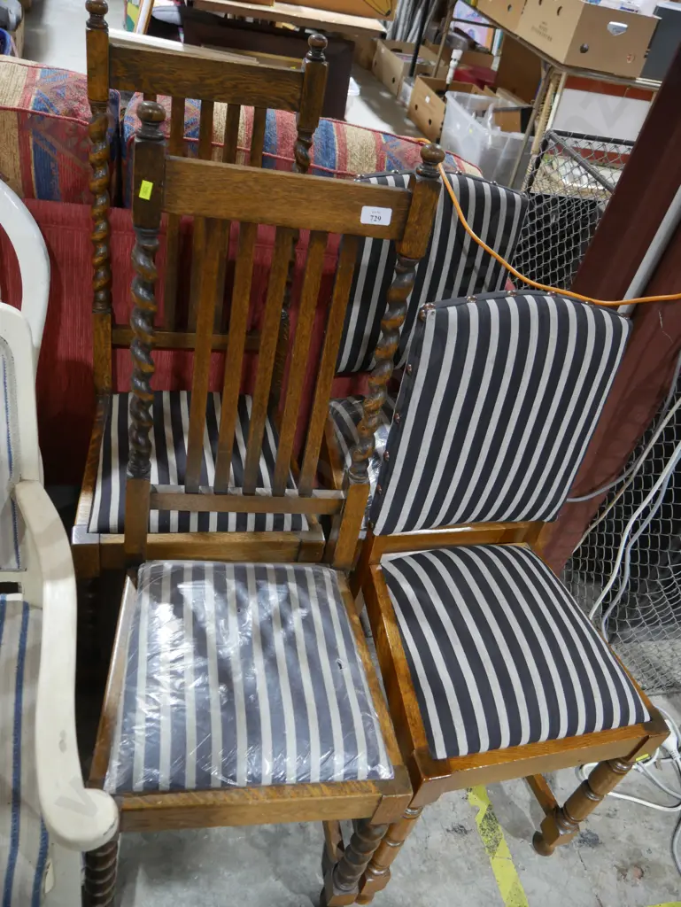 Two barley twist dining chairs, one A/F etc Image 1++