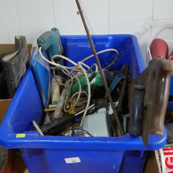 Container of tools etc