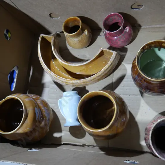 Crown Lynn trickle glaze pottery