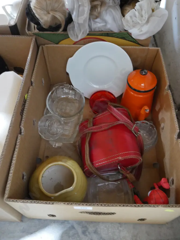 Glass dishes, enamel coffee pot etc Image 1++