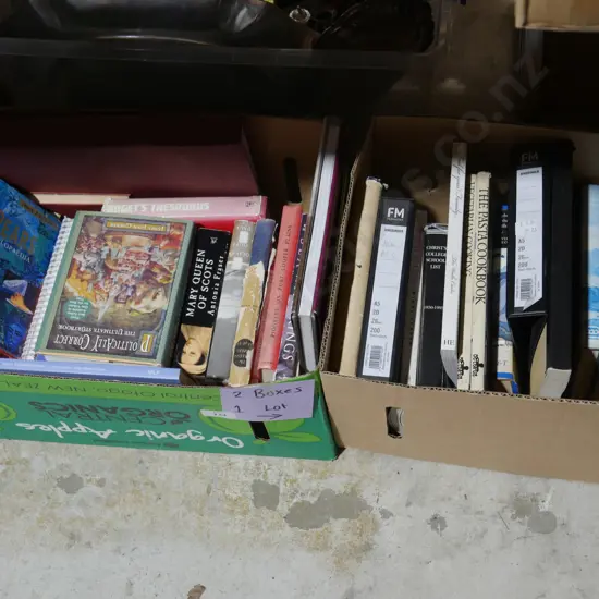 Two boxes of books