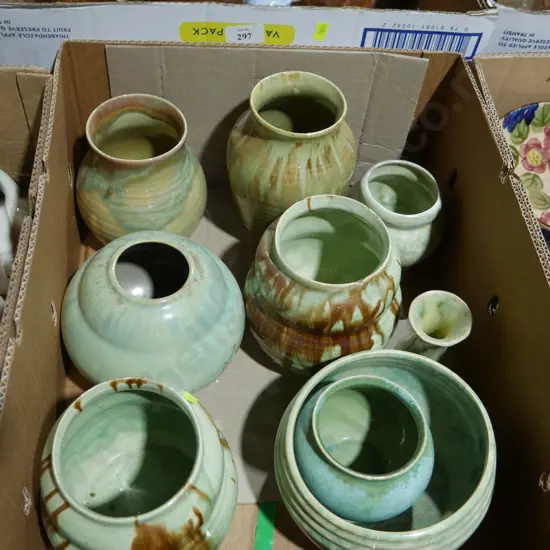Crown Lynn trickle glaze pottery