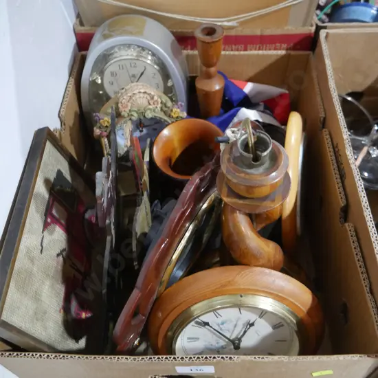 Clocks, candlestick holders etc