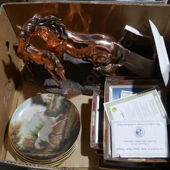 Horse picture plates etc