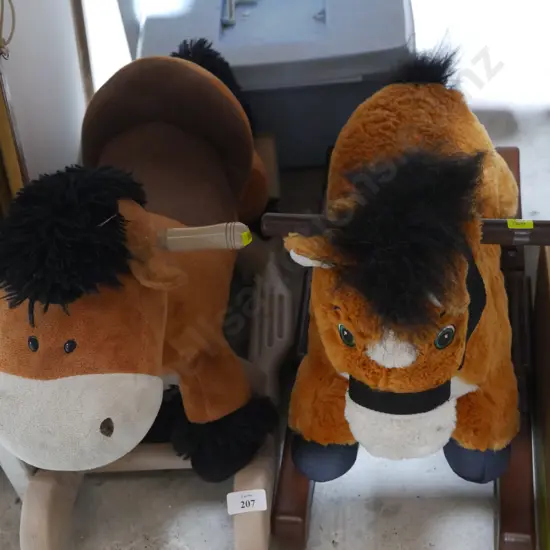 2 plush rocking horses