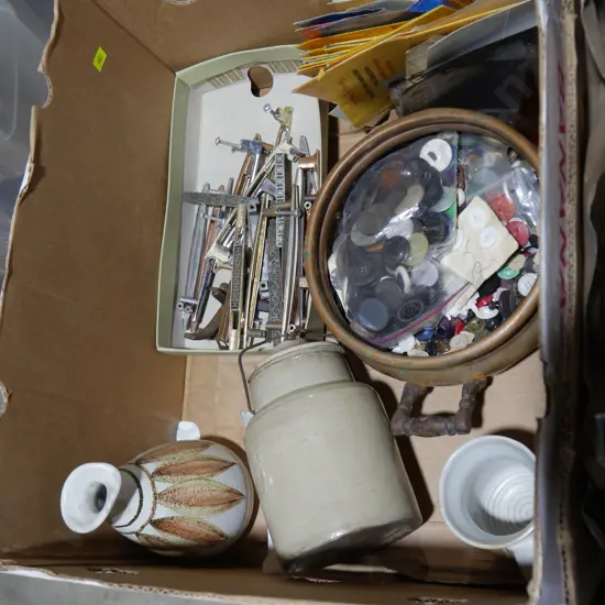 Buttons, pottery etc