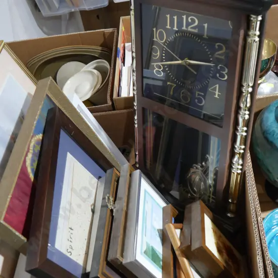Assorted art and clock