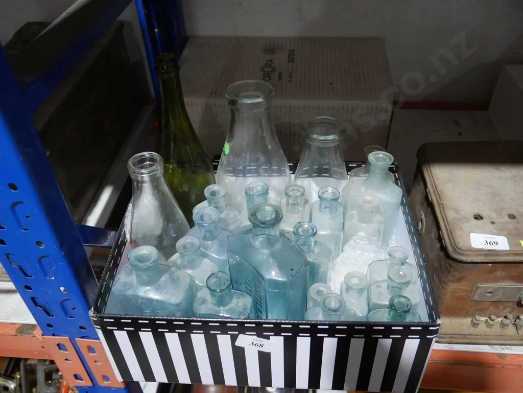 Box of old glass bottles Image 1++