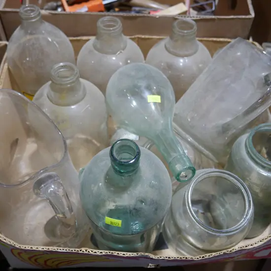 Glass bottles etc
