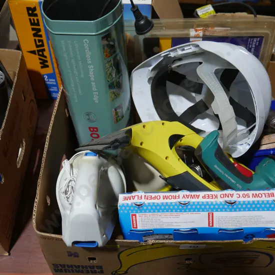 Karcher window vac, Bosch hedge trimmer etc