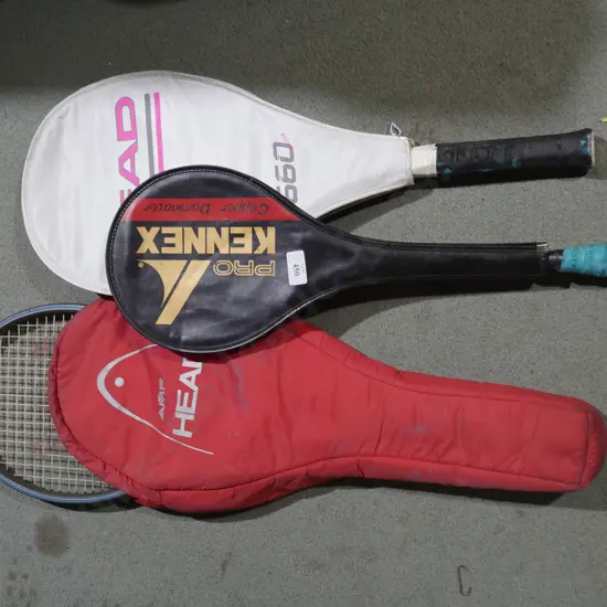 Tennis rackets etc