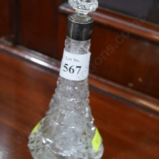 Sterling silver top scent bottle