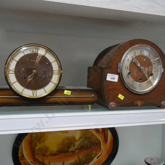 Two mantel clocks