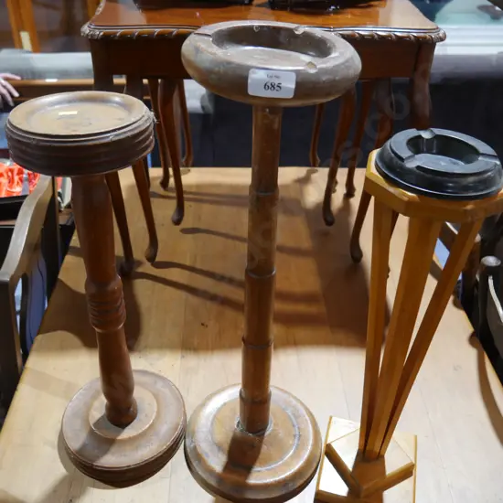 3 standing ashtrays
