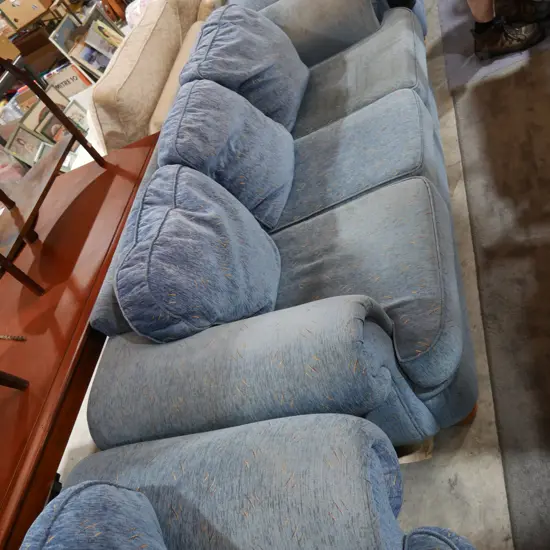 Blue three piece lounge suite