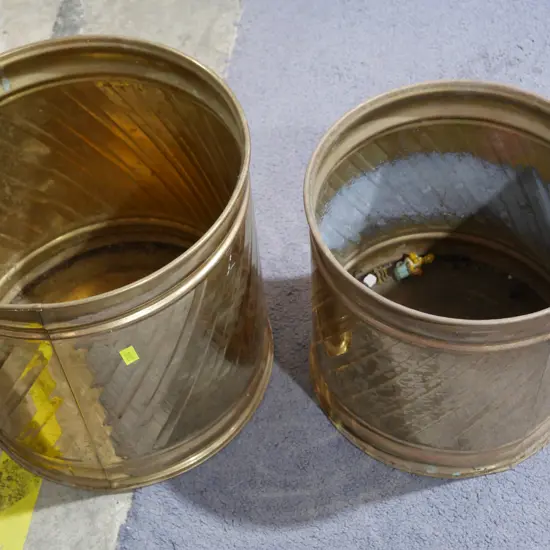 2 brass bins