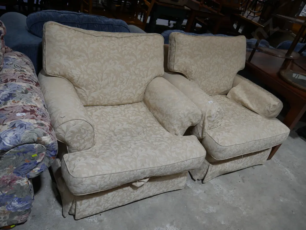 Two cream armchairs Image 1++