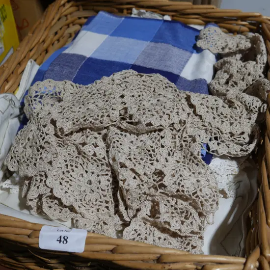 Fabric in cane basket